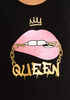 Crowned Queen Sequin Graphic Tee, Black image number 1