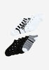 10 Pack Mixed Print No Show Socks, Black White image number 0