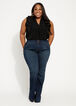 Mid Rise Wide Leg Denim Trousers, Blue image number 2