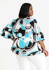 Abstract Ruffle Sleeve Tunic, SCUBA BLUE image number 1