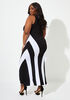 Short Two Tone Maxi Dress, Black White image number 1