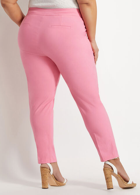 One Button Ankle Skinny Pant, Pink Carnation image number 1