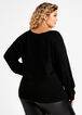 Rhinestone Cable Knit Sweater, Black image number 1
