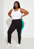 Colorblock Stretch Knit Pants, Mint Green image number 3