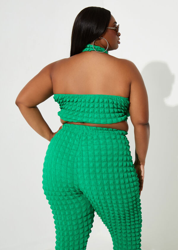 Puff Effect Halter Top, Green image number 1