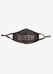 Queen Rhinestone Fashion Face Mask, Black image number 2