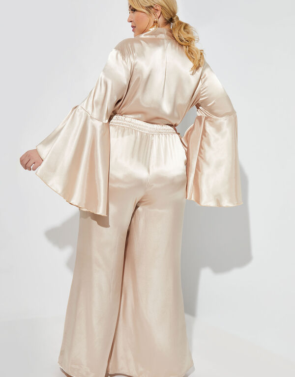 Charmeuse Wide Leg Pants, Champagne image number 1