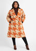 Plus Size Wool Coat Houndstooth Trendy Plus Size Coats image number 0