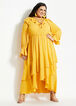 Tier Ruffle Lace-Up Maxi Dress, Nugget Gold image number 0