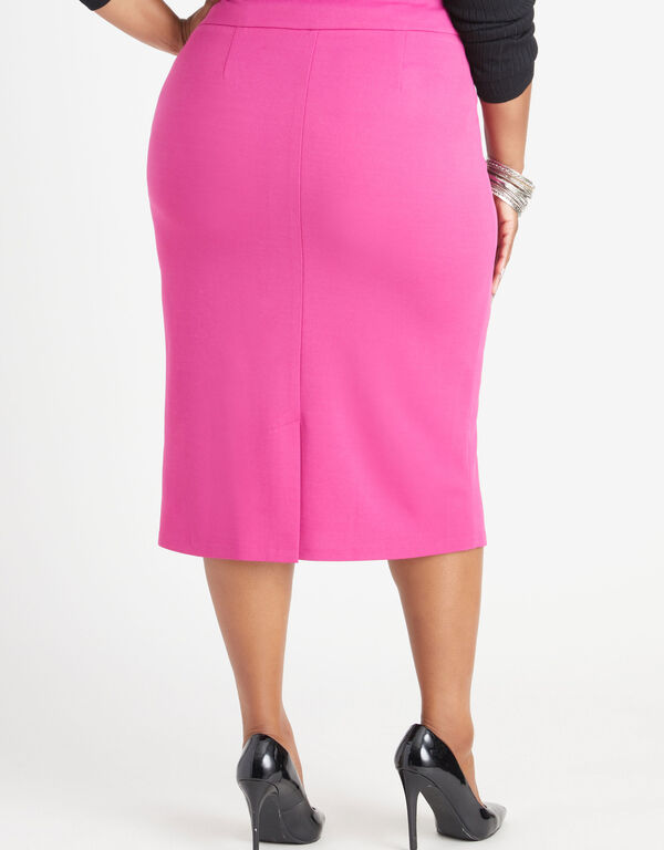 Stretch Crepe Pencil Skirt Fuchsia Red, Fuchsia Red image number 1
