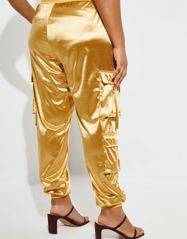 Satin Joggers, Gold image number 1