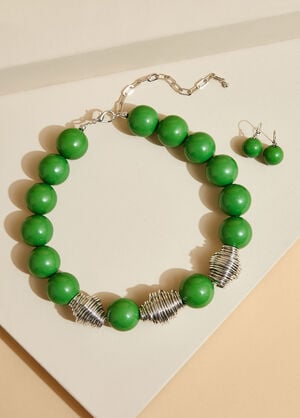 Bead And Wire Necklace Set, Jelly Bean image number 0