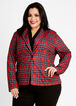 Plaid Shawl Lapel Structure Blazer, Red image number 0