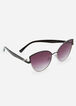 Silver Tinted Cat Eye Sunglasses, Silver image number 0