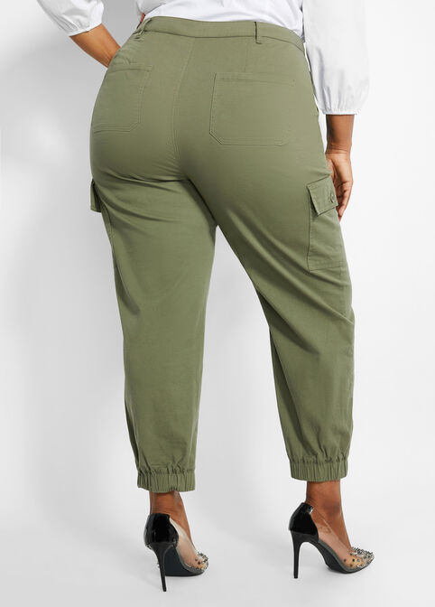 Cargo High-Waist Jogger, Dusty Olive image number 1