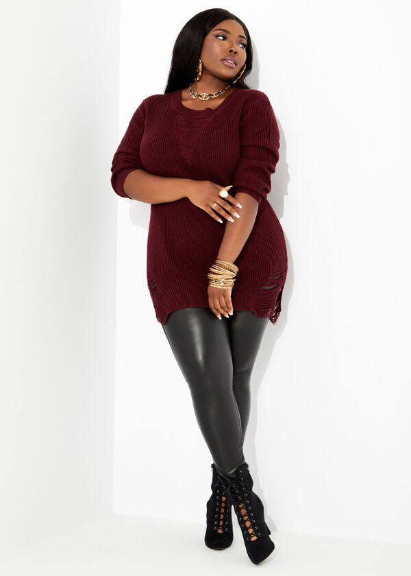 The Wynter Sweater, Burgundy image number 2