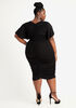 Ruched Jersey Tee Dress, Black image number 1