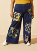 High Rise Floral Wide Leg Jeans, Dk Rinse image number 4
