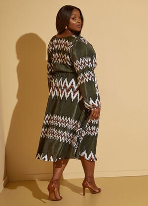 Printed Plisse Midaxi Dress, Multi image number 1