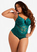 Scalloped Lace Lingerie Bodysuit, Green image number 0