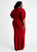 Lurex Hi Lo Mermaid Evening Dress, Red image number 1