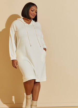 Late But Best Dressed Hooded Dress, Egret image number 1