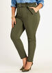 Belted Twill High Waist Ankle Pant, Olive image number 0