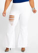Pull On High Waist Flare Jean, White image number 0