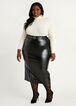 Belted Faux Leather Midi Skirt, Black image number 2
