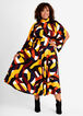 Abstract Open Sleeve Swing Dress, Multi image number 0