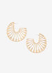 Cutout Gold Tone Hoop Earrings, Gold image number 1