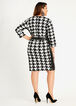 Faux Leather & Houndstooth Dress, Black White image number 1