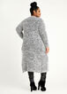Marled Open Front Duster Cardigan, Black White image number 1