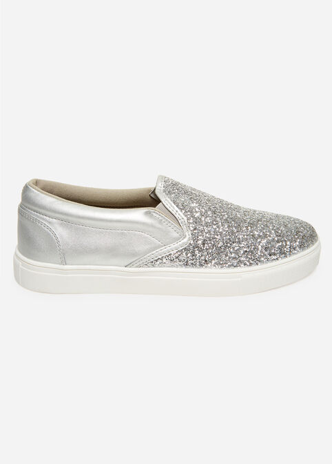Glitter Wide Width Slip On Sneaker, Silver image number 2