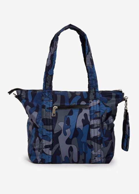 SRB2 Camo Puffer Tote Bag, Blue image number 1