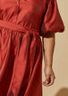 Belted Taffeta Maxi Skirt, Barbados Cherry image number 2