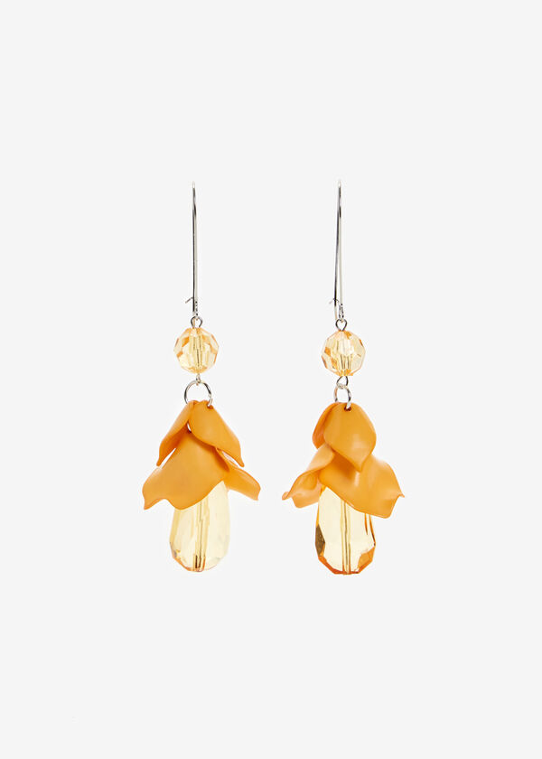 Yellow Petal Drop Earrings, Citrus image number 0