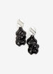 Black Petal Drop Earrings, Black image number 0