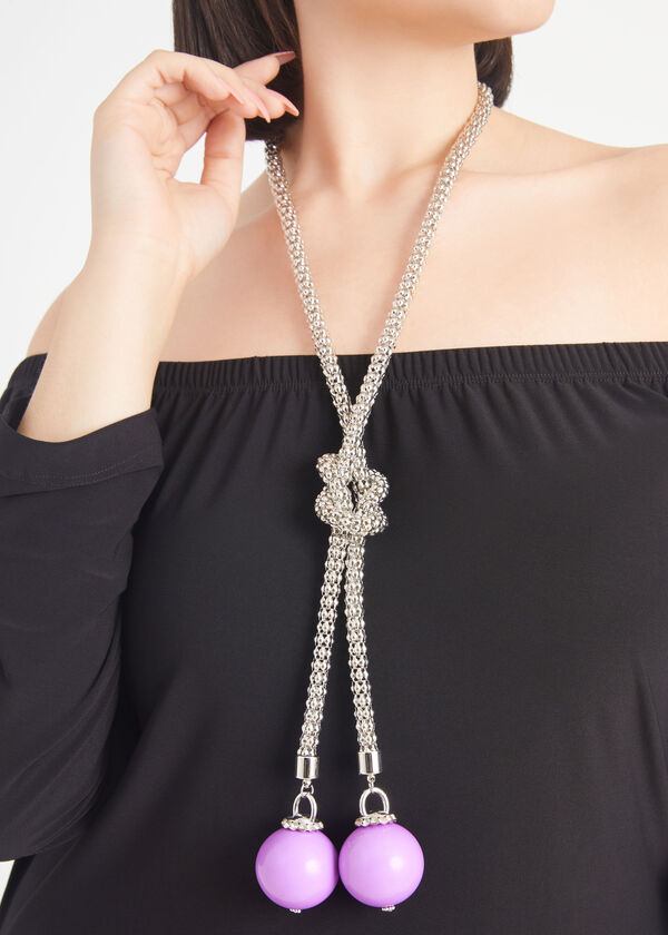 Knotted Beaded Necklace Set, Acai image number 2