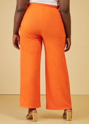 Textured Straight Leg Pants, Orange image number 1