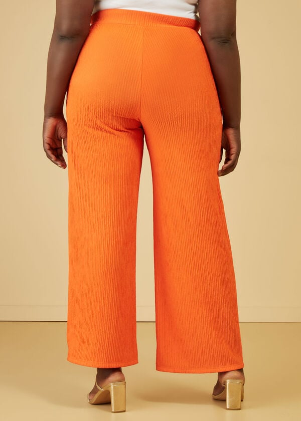 Textured Straight Leg Pants, Orange image number 1