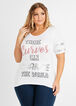 Sequin Curves Change World Tee, White image number 0