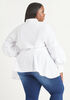 Puffed Sleeve Peplum Shirt, White image number 1