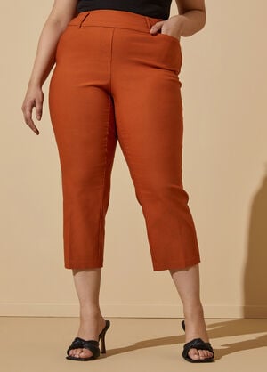 Mid Rise Stretch Twill Capris, Umber image number 0
