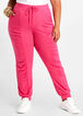 Ruched Knit Athleisure Jogger, Pink Yarrow image number 0