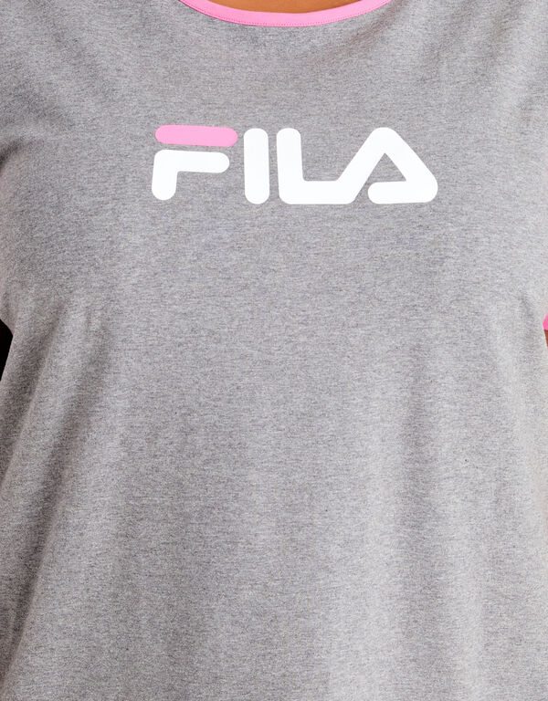 FILA Cotton Logo T Shirt Dress, Heather Grey image number 1