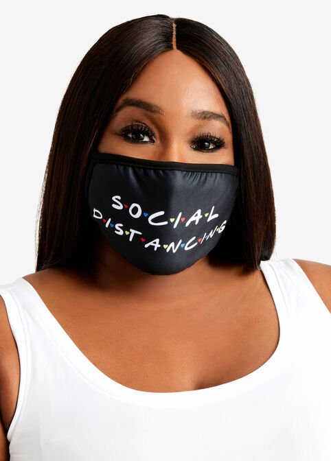 Social Distance Face Mask Set, Black image number 0