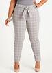 Belted Plaid Skinny Ankle Pant, Alloy image number 0