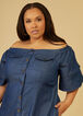 Tiered Chambray Maxi Dress, Denim Blue image number 2