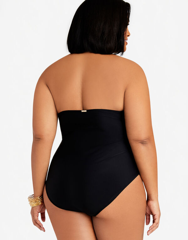 Nicole Miller Bandeau Swimsuit, Black image number 1